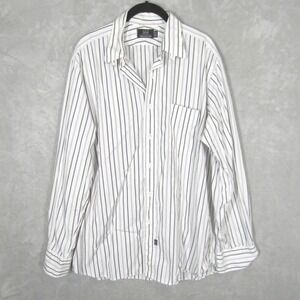 IKE BEHAR WINN BROS Mens Striped Dress Shirt 16.5 x 35 100% Cotton Made in USA